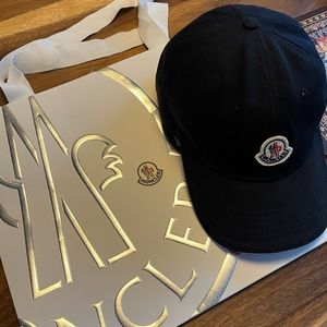 Moncler navy logo baseball cap